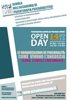 OPEN DAY 14 DICEMBRE: LE ORGANIZZAZIONI DI PERSONALITA' COME VIVONO L'ANGOSCIA